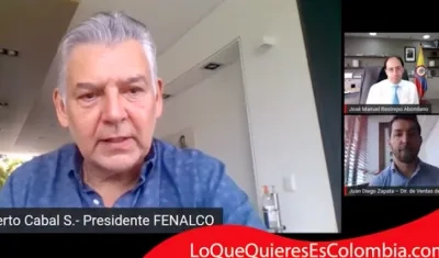 Jaime Alberto Cabal, presidente de Fenalco, en la rueda de prensa. 