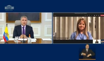 Presidente Iván Duque y Elsa Noguera, Gobernadora del Atlántico.