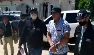 José David Rodríguez Guzmán tras ser capturado por el CTI.