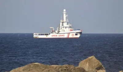 El barco Open Arms, donde están los rescatados. 