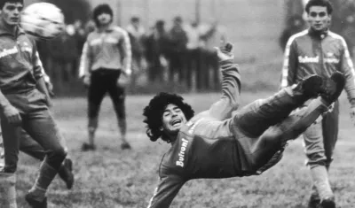 Maradona con el Napoli.