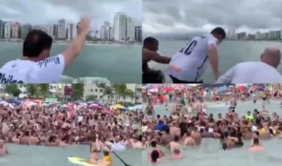 Imágenes del insólito momento.