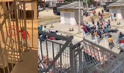 Momento en que un presunto delincuentes casi es linchado en Los Almendros. 