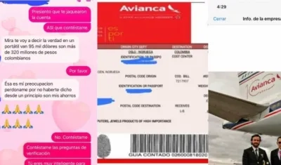 Imágenes de la estafa.