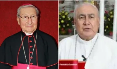 Monseñor Ugo Puccini y el obispo de Santa Marta, Luis Piedrahita.