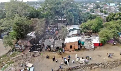 Panorámica del barrio donde se registró el incendio.