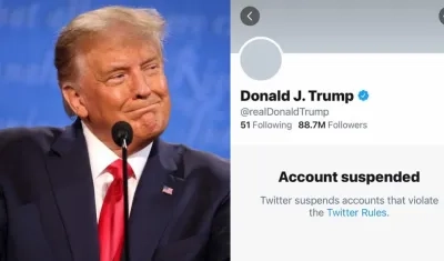 Donald Trump y la cuenta de Twitter suspendida.