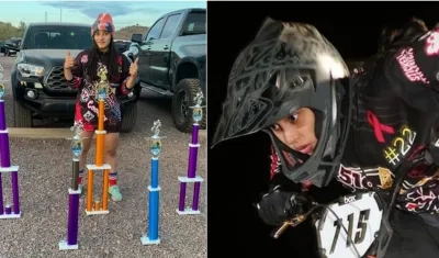 Sharid Fayad muestra sus trofeos ganados. 