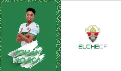 Anuncio de Johan Mojica en el Elche. 