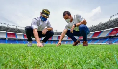 Visita del alcalde al estadio Metropolitano.