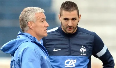 Didier Deschamps y Karim Benzema. 