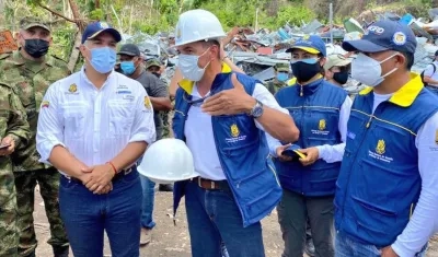 El Presidente Iván Duque durante su visita a la isla de Providencia.