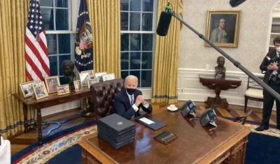 Presidente Biden en el Despacho Oval de la Casa Blanca.