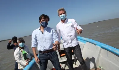 Alcalde de Barranquilla, Jaime Pumarejo, y el Ministro de Ambiente, Carlos Correa.
