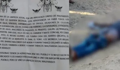 Panfleto en Aracataca.