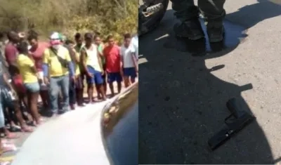 Muchas personas se aglomeraron en el lugar donde quedó tendido el presunto delincuente.