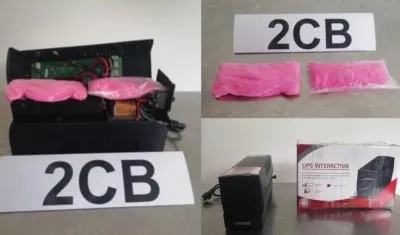 Cocaína rosada hallada dentro de una UPS.