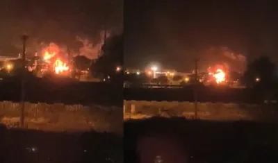 Imágenes del incendio en la subestación Valledupar.