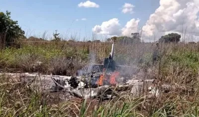 Así quedó avión accidentado. 