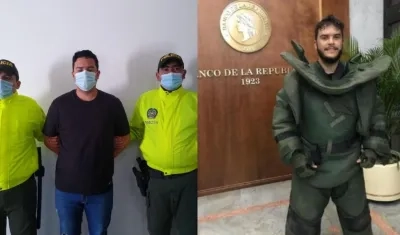 José Luis Alfonso Carrillo Solano tras su captura y una foto cuando fue actor de 'El robo del siglo'.