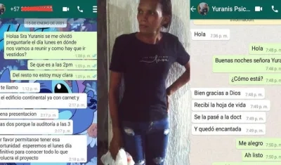 Algunos chats y Yuranis Cabarcas Escobar cuando fue encarada en su casa por los denunciantes.