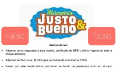 Imagen de la falsa convocatoria.