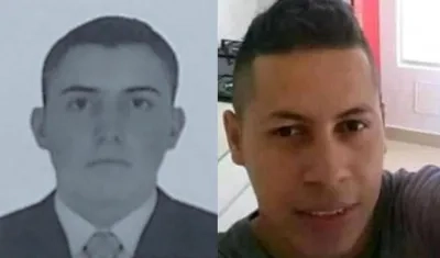 A la izquierda, el policía Juan Camilo Palacio Palacio; a la derecha,Walter Polo Sánchez.