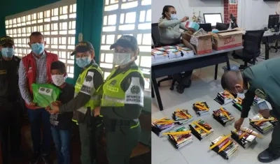 Entrega de los kits escolares.