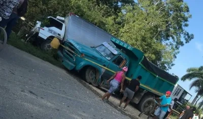 Aspecto del accidente ocurrido en Santa Rosa de Lima. 