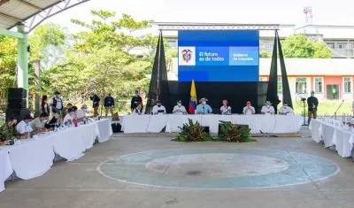 Presidente en la reunión del PMU en La Mojana.