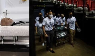 Imágenes de actos fúnebres por muerte de Roberto Roena.