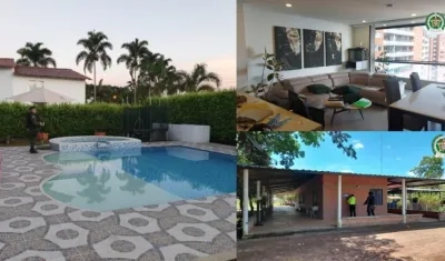 Varios de los inmuebles afectados con extinción de dominio. 