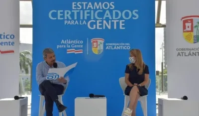 Director regional de Icontec y Gobernadora Elsa Noguera.