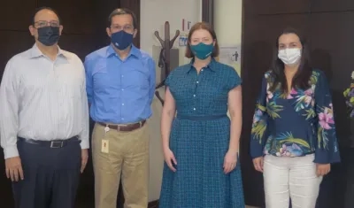 Marco Sanjuan, director del CIIEG; Alejandro Villalba, Vicepresidente de Promigas; Erika Thompson, embajadora de Australia y Alejandra Calderón, directora de Desarrollo de Negocios de la Embajada Australia.