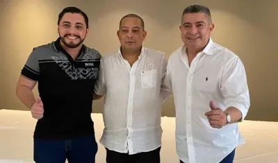 La nueva mesa directiva del Concejo: segundo vicepresidente Andrés Rengifo, de Alianza Verde; Presidente Juan Ospino, del partido de la U; y primer vicepresidente Juan J. Vergara, del Partido Conservador.