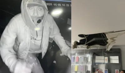 El ladrón quedó grabado en la cámara de seguridad. 