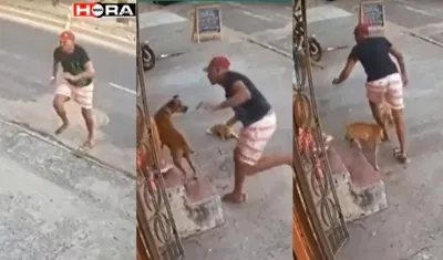 Como en cualquier lugar de Barranquilla esto fue en Brasil, pero el ladrón fue mordido por el perro.