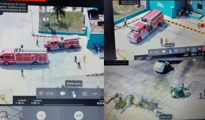 Simulacro en la Vía 40. 