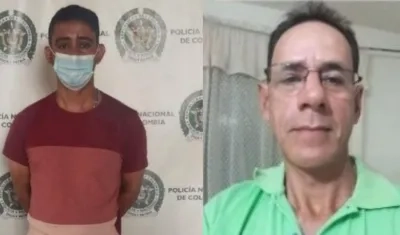 David Santiago Sierra (izquierda); y Gustavo Alonso Sierra, el padre del capturado. 