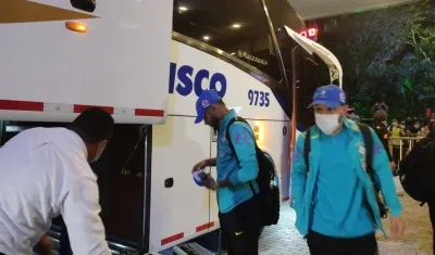 Neymar Jr. a su llegada al hotel en Barranquilla.