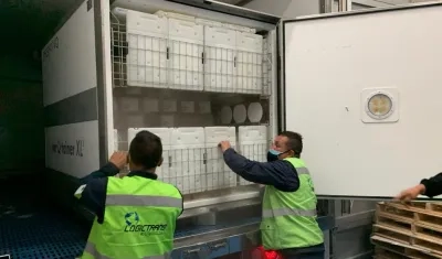 Imagen de las vacunas que llegaron.