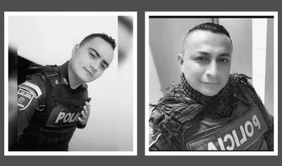 Patrulleros José Alejandro Goyes y Wilmar Guzmán Martínez.