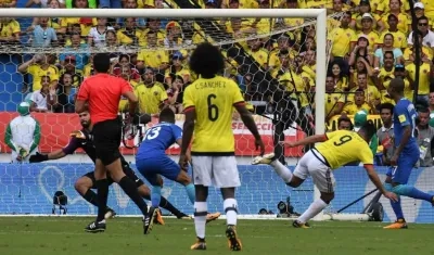 Momento del gol de Falcao García. 