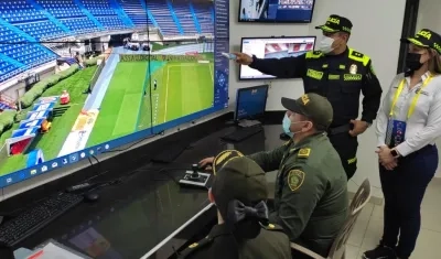Puesto de Mando Unificado, PMU en el estadio Metropolitano de Barranquilla.