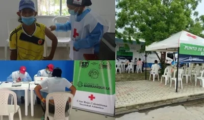 Cruz Roja habilitó dos puntos de vacunación en los altededores del Metropolitano, de cara al partido de Eliminatorias.