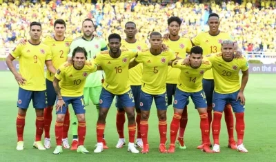 Formación de Colombia que se midió a Brasil. 