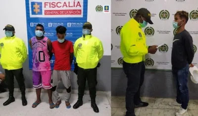 Los tres presuntos integrantes de 'Los Costeños'. 