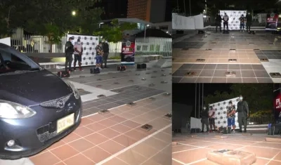 La cocaína y los dos capturados por la Policía. 