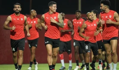 James Rodríguez durante un entrenamiento. 