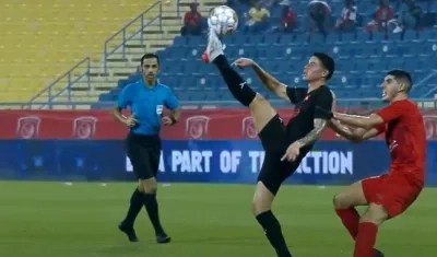 James Rodríguez en acción de partido. 